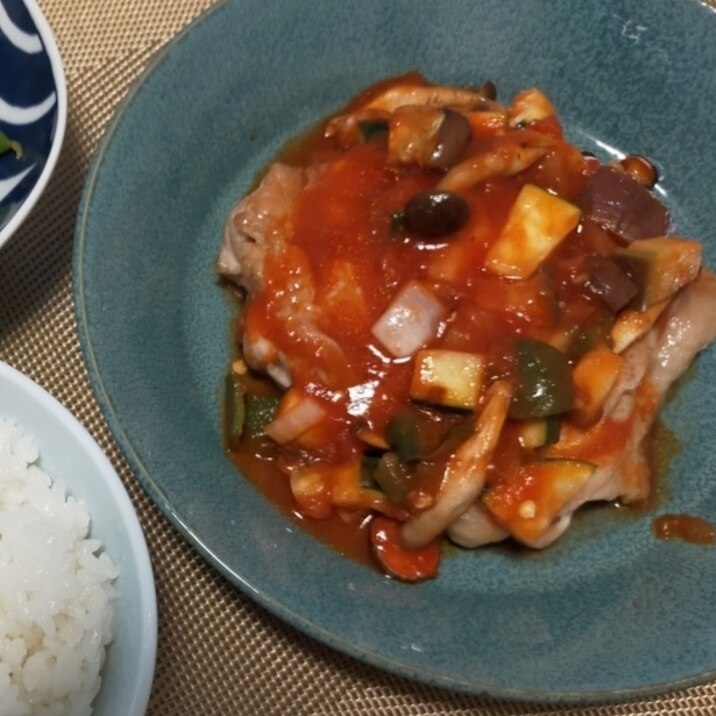 簡単!チキンの夏野菜ラタトゥイユかけ